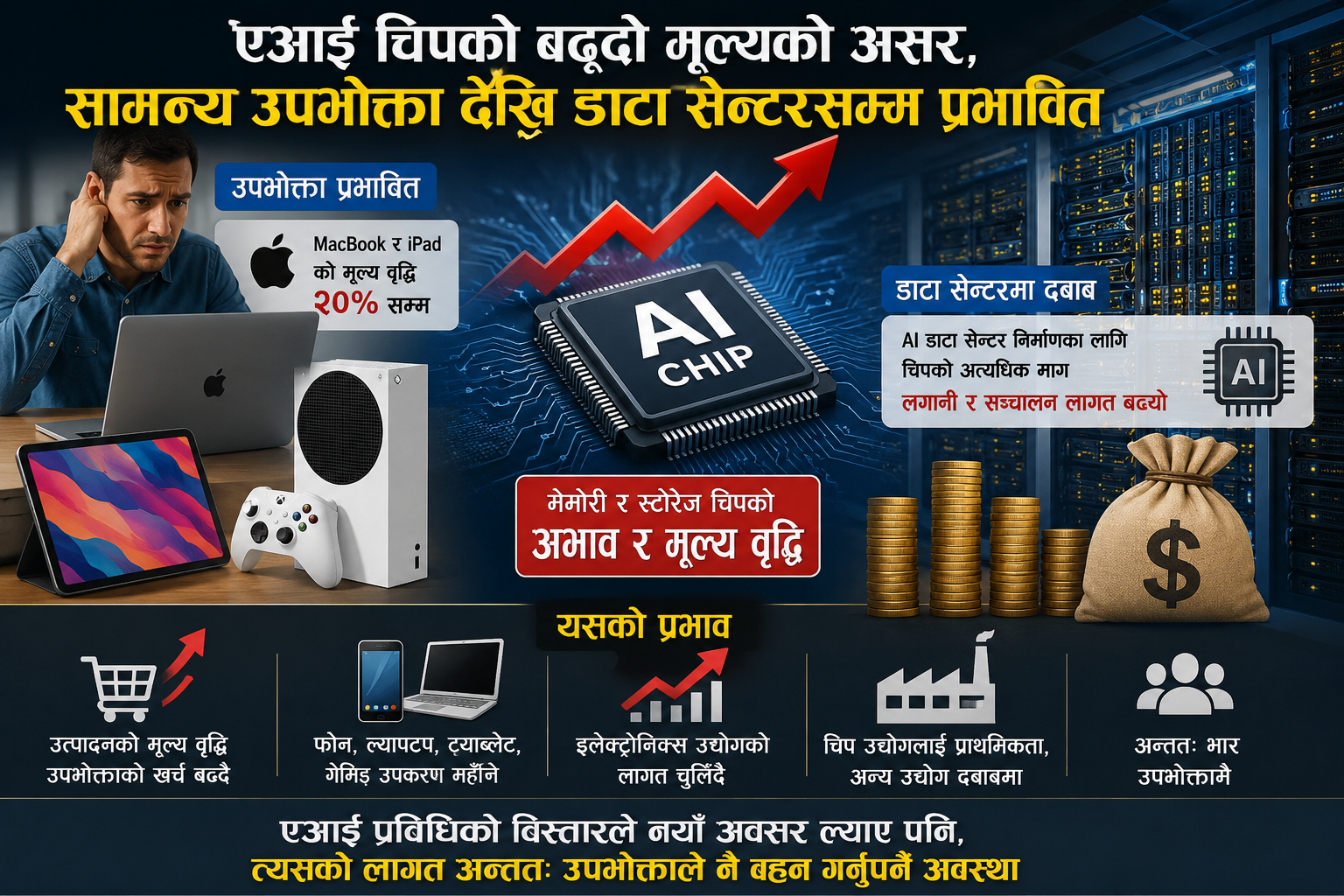 एआई चिपको बढ्दो मूल्यको असर, सामन्य उपभोक्ता देखि डाटा सेन्टरसम्म प्रभावित
