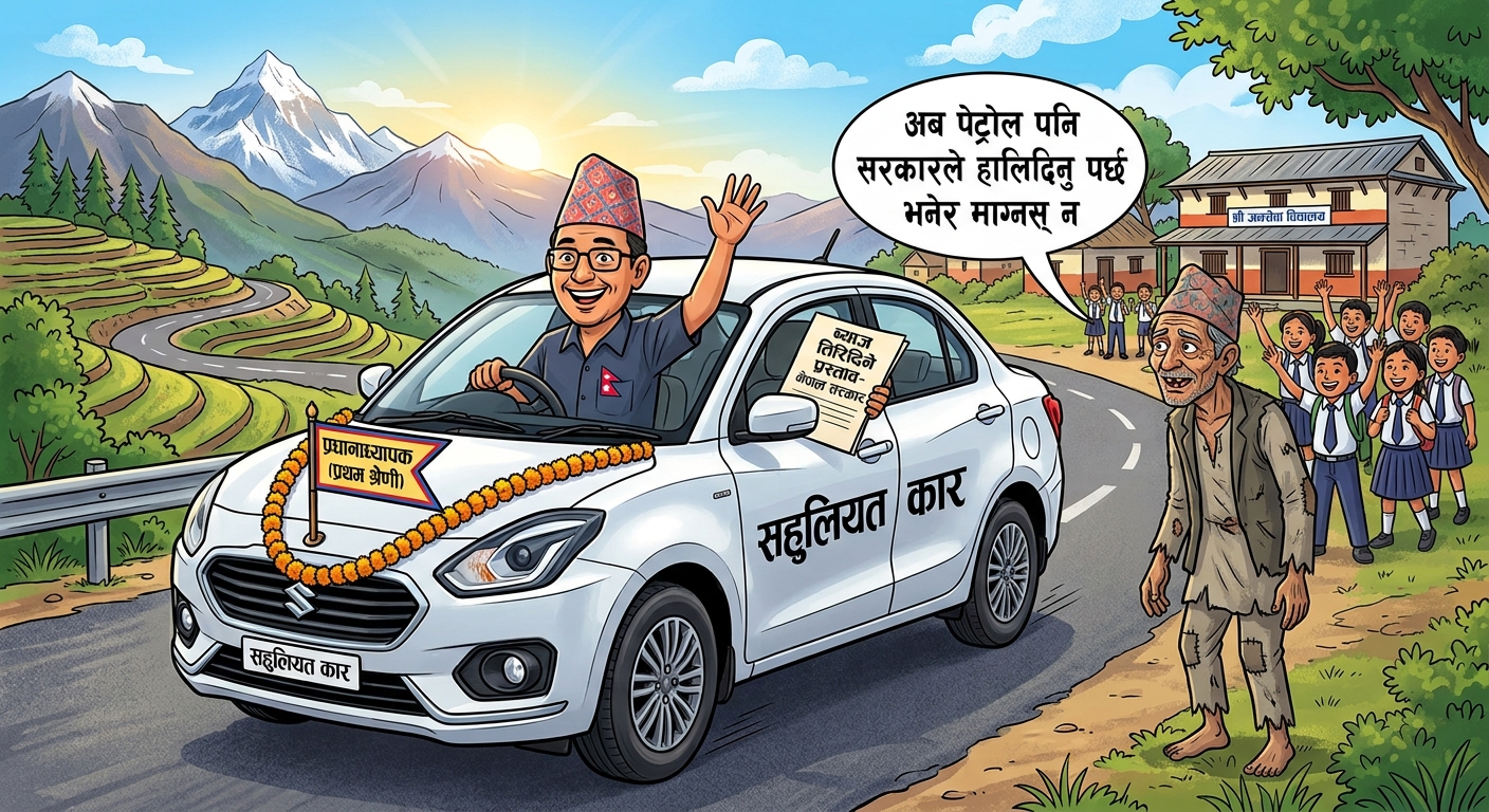 शिक्षकलाई गाडी किन्न सरकारले ब्याज तिरिदिने प्रस्ताव, प्रथम श्रेणीलाई ५० लाखसम्म सहुलियत